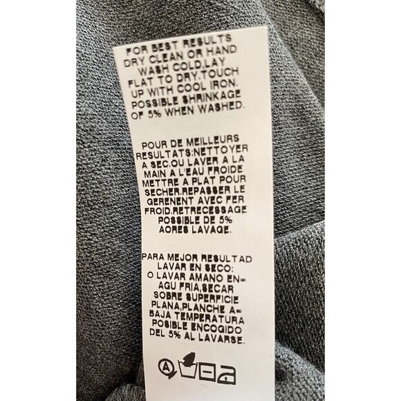 Karen Kane Long Sleeve Gray Pullover Top w/ Front Denim Pocket Sz L Cotton Blend - Picture 8 of 11